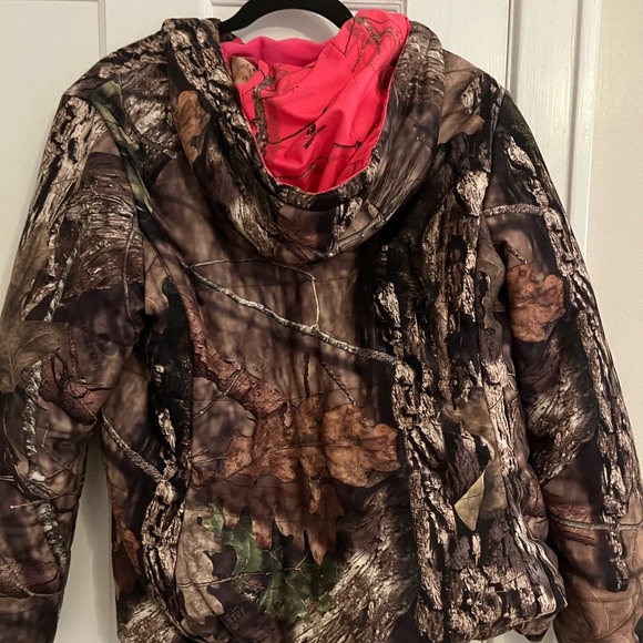 Mossy Oak Women’s  Camouflage Puffer Jacket Parka Camo Pink size Large - Picture 5 of 5